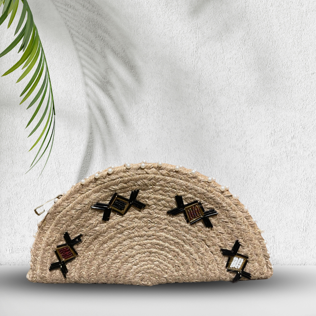 Jute Ethnic Embroidered Clutch