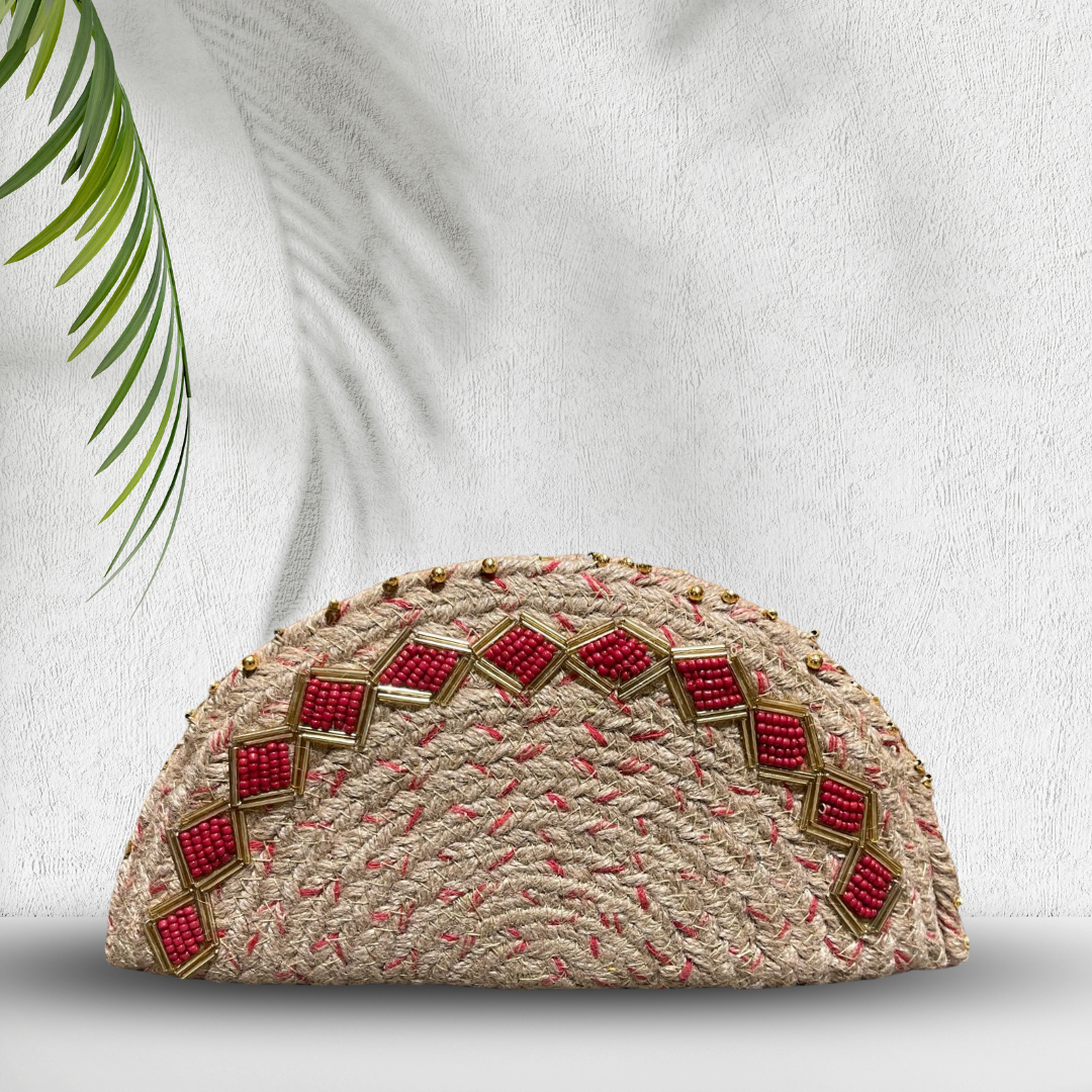 Jute Ethnic Embroidered Clutch