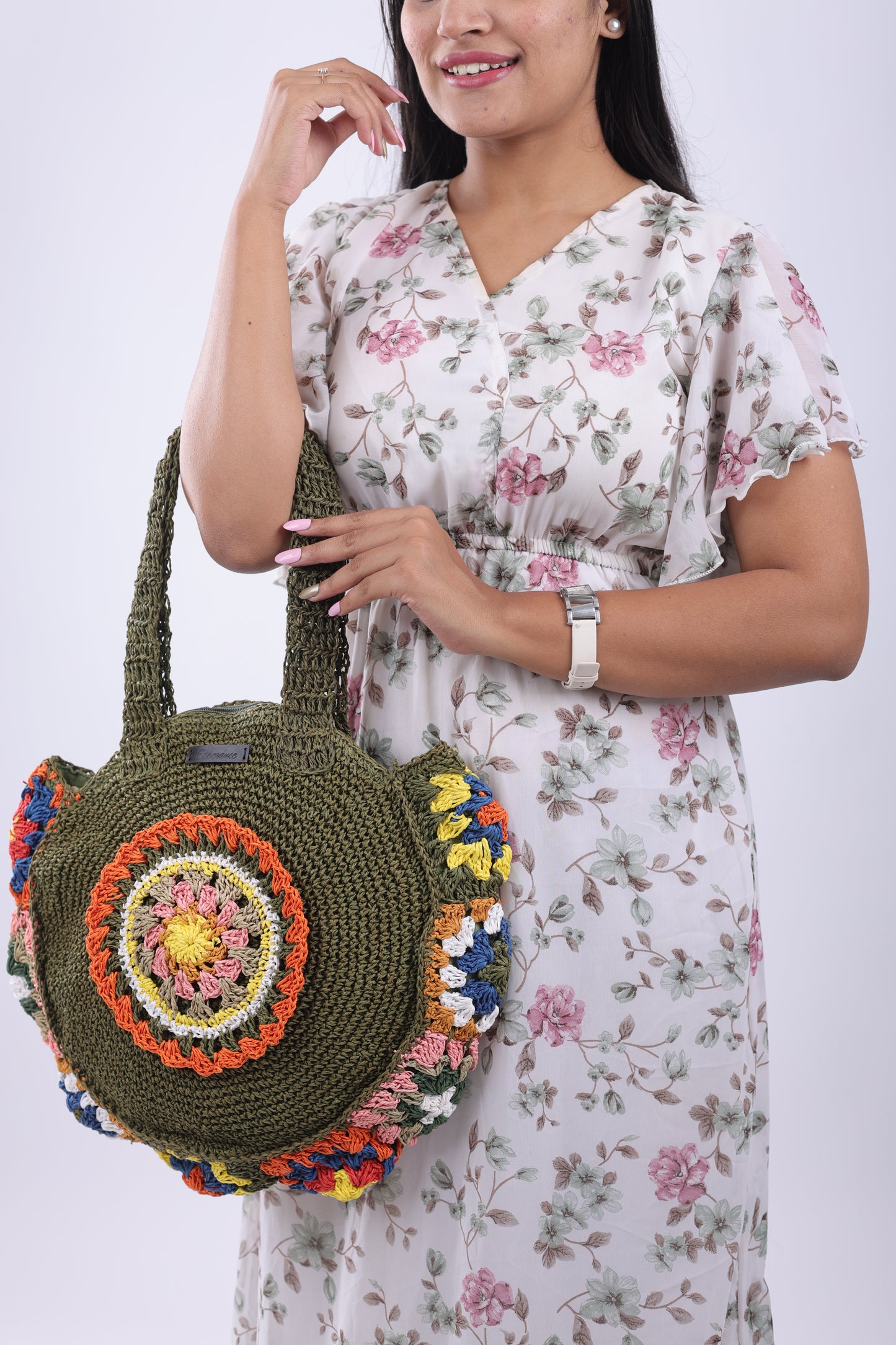 Raffia Round Bag