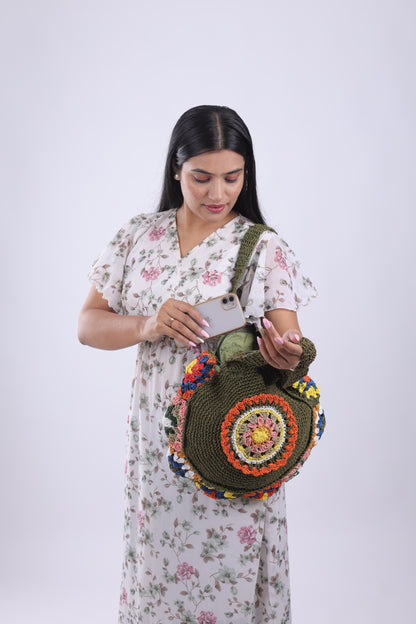 Raffia Round Bag