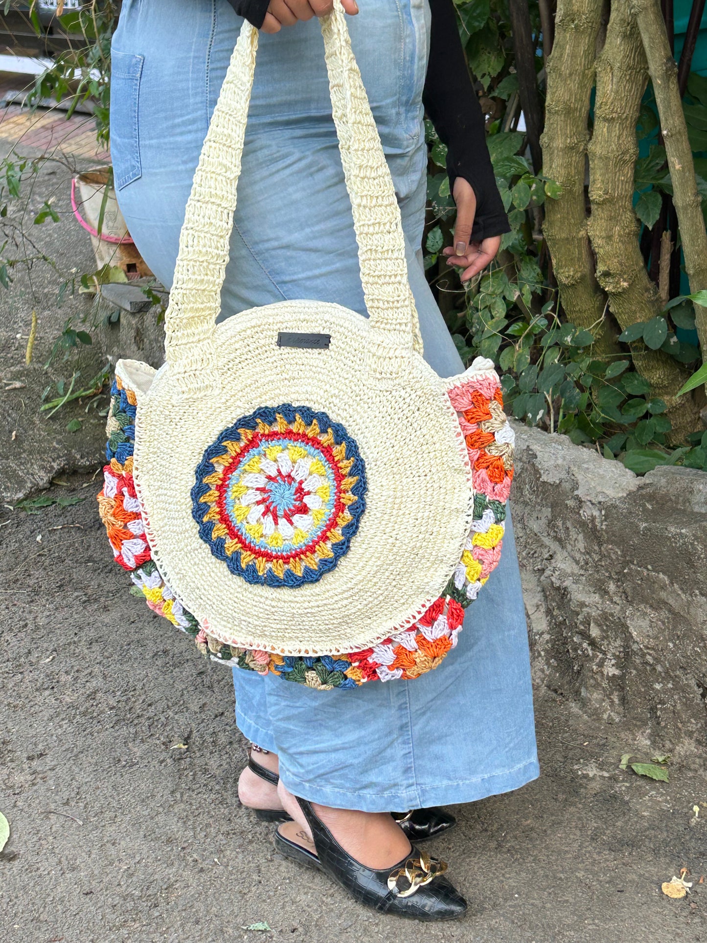 Raffia Round Bag