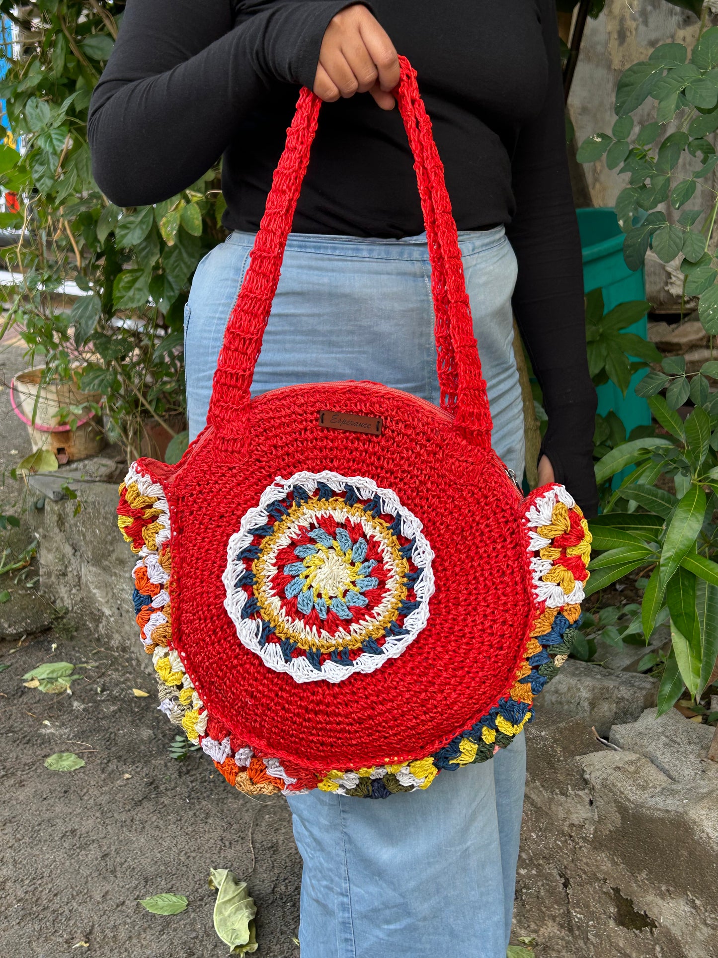 Raffia Round Bag