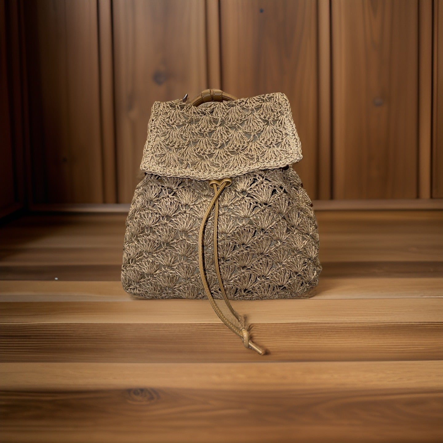 Raffia backpack