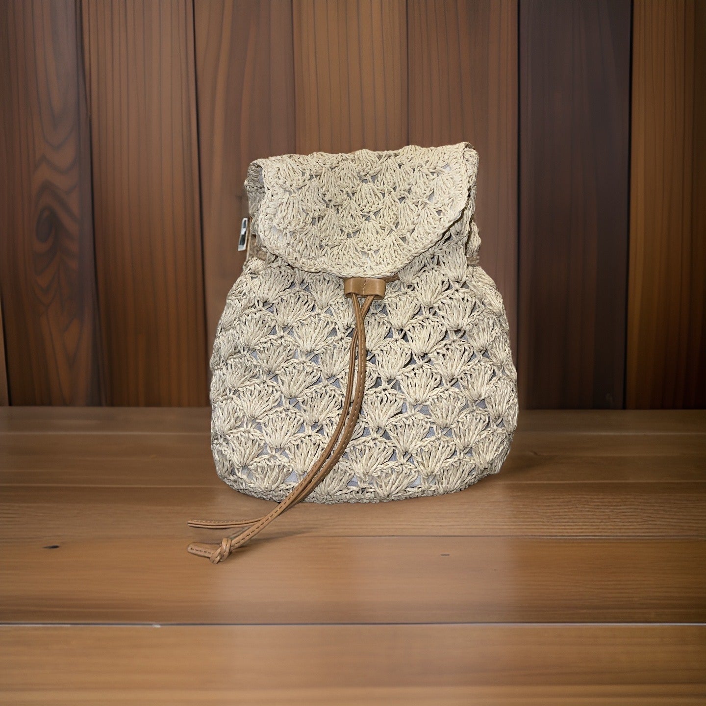 Raffia backpack